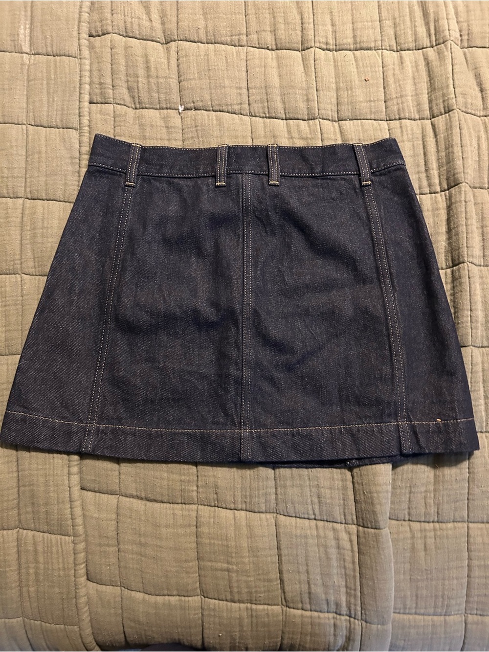 J. Crew Dark Indigo Button-Front Denim Mini Skirt - Picture 3 of 6